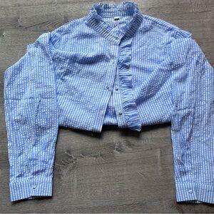 Blue striped button down